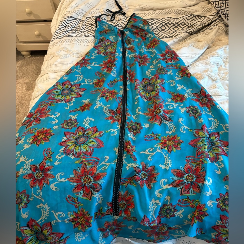 Josa Tulum Backless Halter Maxi Dress